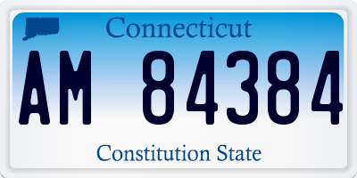CT license plate AM84384
