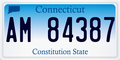CT license plate AM84387