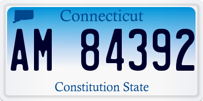 CT license plate AM84392