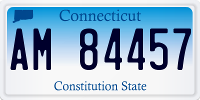 CT license plate AM84457