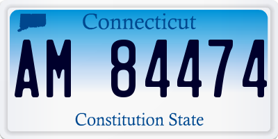CT license plate AM84474