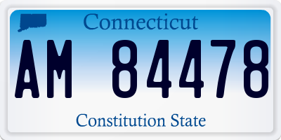 CT license plate AM84478