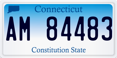 CT license plate AM84483