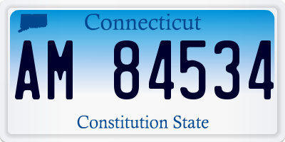CT license plate AM84534