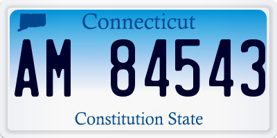 CT license plate AM84543