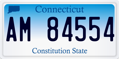 CT license plate AM84554