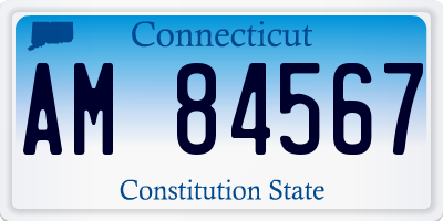 CT license plate AM84567