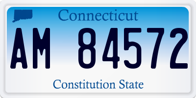 CT license plate AM84572