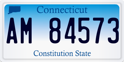 CT license plate AM84573