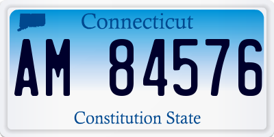 CT license plate AM84576
