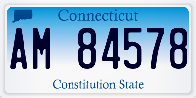CT license plate AM84578