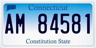 CT license plate AM84581