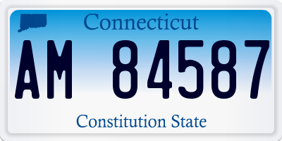 CT license plate AM84587
