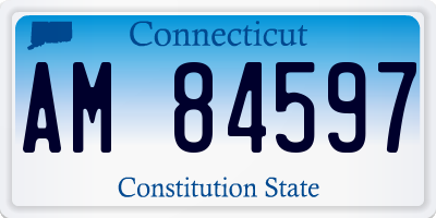 CT license plate AM84597