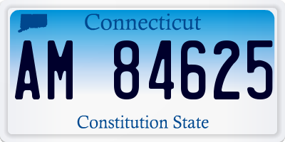 CT license plate AM84625