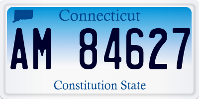 CT license plate AM84627