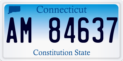 CT license plate AM84637