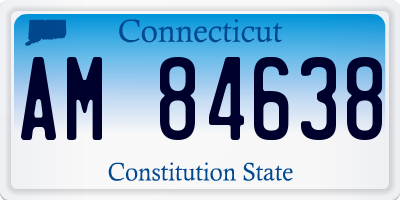CT license plate AM84638