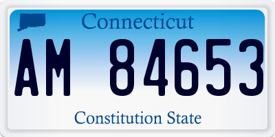CT license plate AM84653