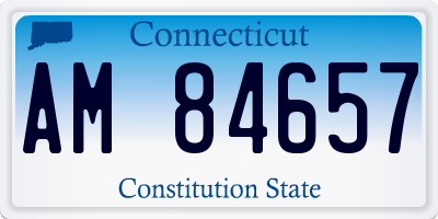 CT license plate AM84657