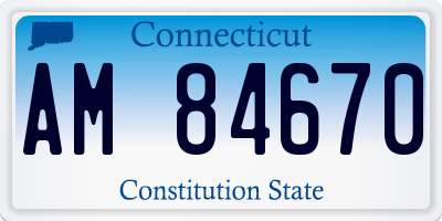CT license plate AM84670
