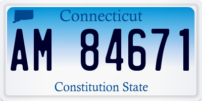 CT license plate AM84671
