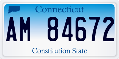 CT license plate AM84672