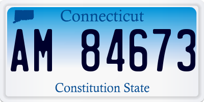 CT license plate AM84673