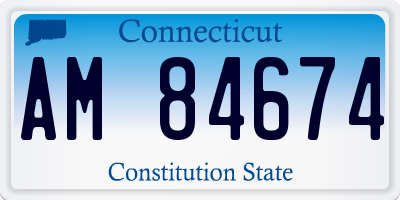 CT license plate AM84674