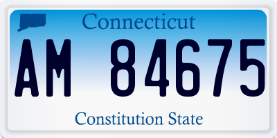 CT license plate AM84675