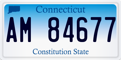 CT license plate AM84677