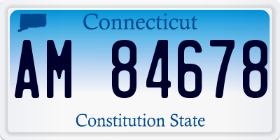 CT license plate AM84678