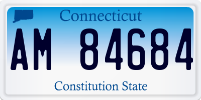CT license plate AM84684