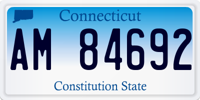 CT license plate AM84692