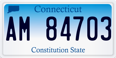 CT license plate AM84703