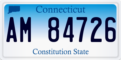 CT license plate AM84726