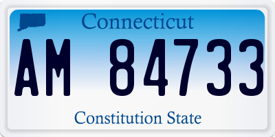 CT license plate AM84733