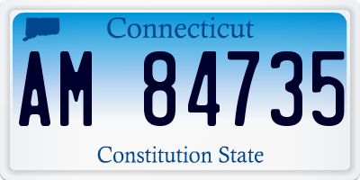 CT license plate AM84735