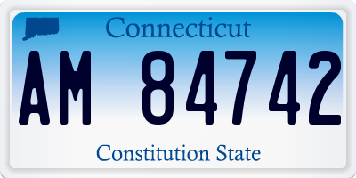 CT license plate AM84742