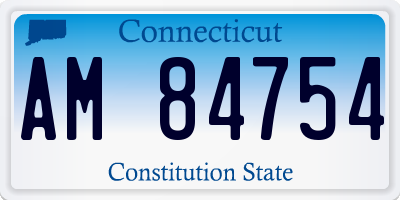 CT license plate AM84754