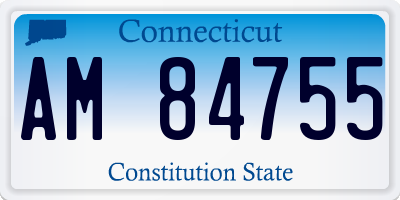 CT license plate AM84755