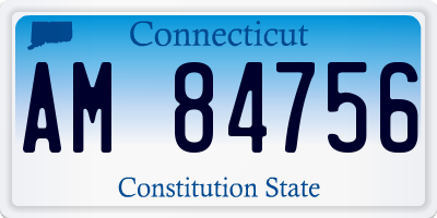 CT license plate AM84756