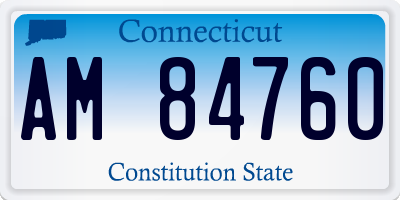 CT license plate AM84760