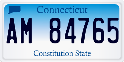 CT license plate AM84765