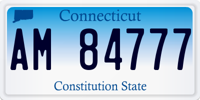 CT license plate AM84777