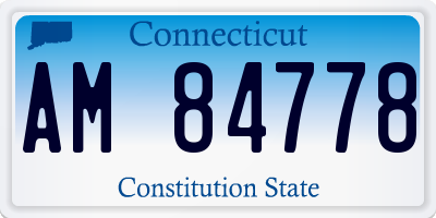 CT license plate AM84778