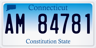 CT license plate AM84781
