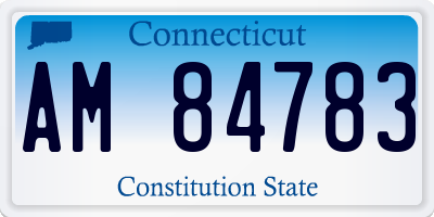 CT license plate AM84783