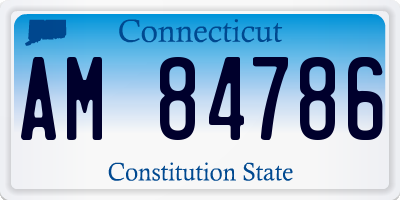 CT license plate AM84786