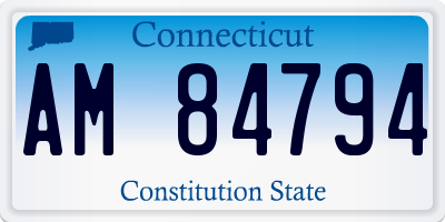 CT license plate AM84794